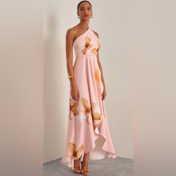 Pink Asymmetrical High-Low Sundress for Wedding Guest - Picture 2 of 4